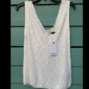 *NWT* Roxy White Crocheted Sweater Tank Top